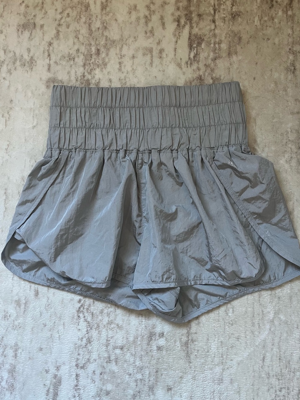 Free People Light Grey Smocked Waist Athletic Shorts Size M